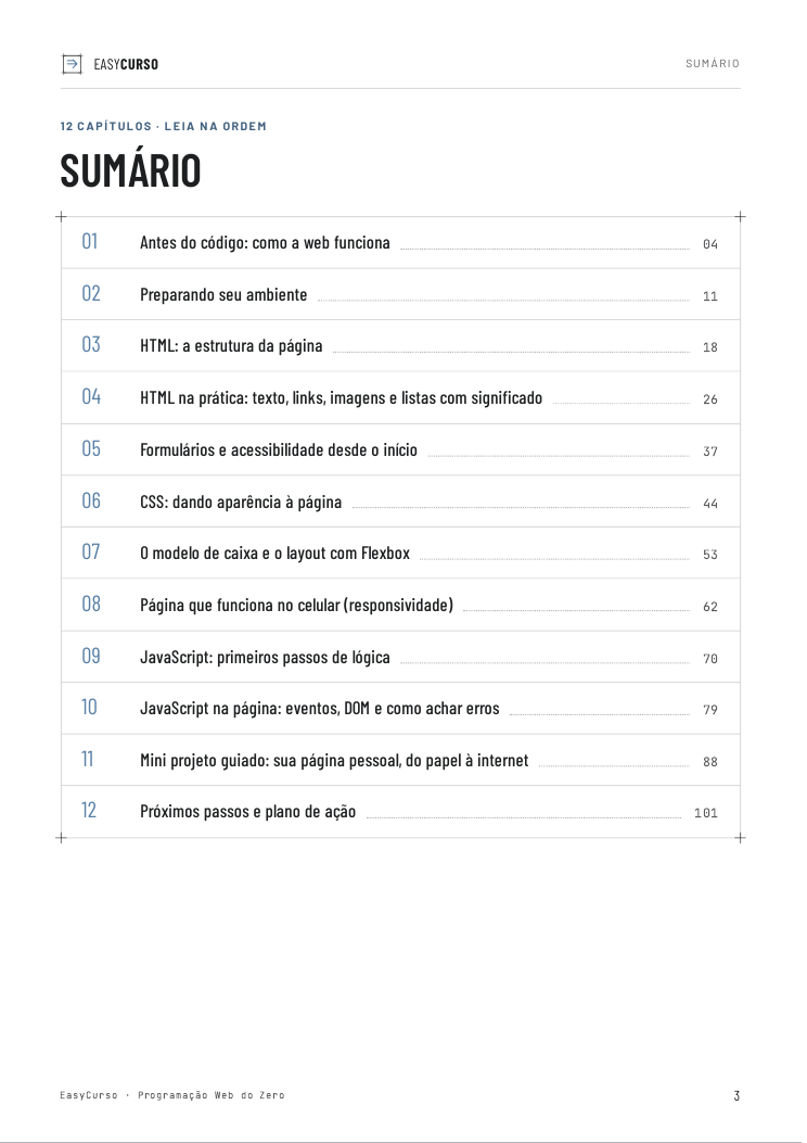 Página de amostra 1 do material Programação Web do Zero
