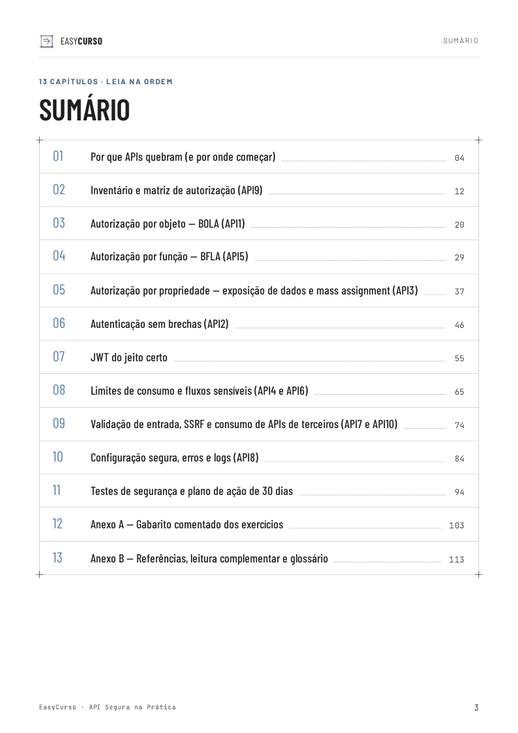 Página de amostra 1 do material API Segura na Prática